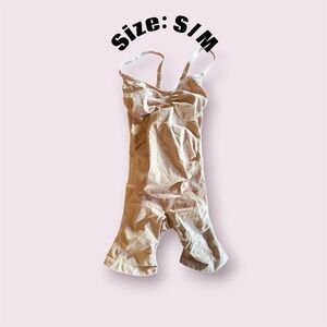 Beige Sleeveless Maternity Mid-Thigh Bodysuit NEW